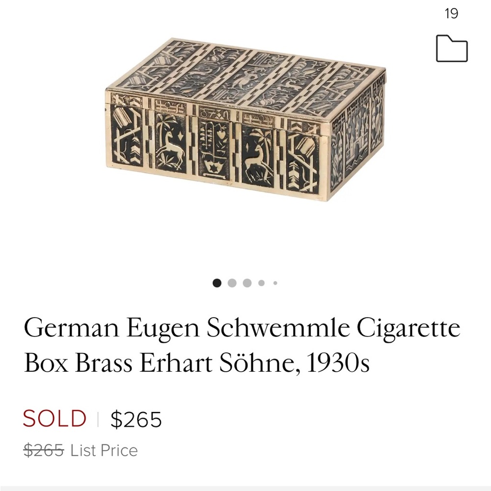 ✨ vintage brass and wood cigarette box trinket box art deco antique - Picture 2 of 15